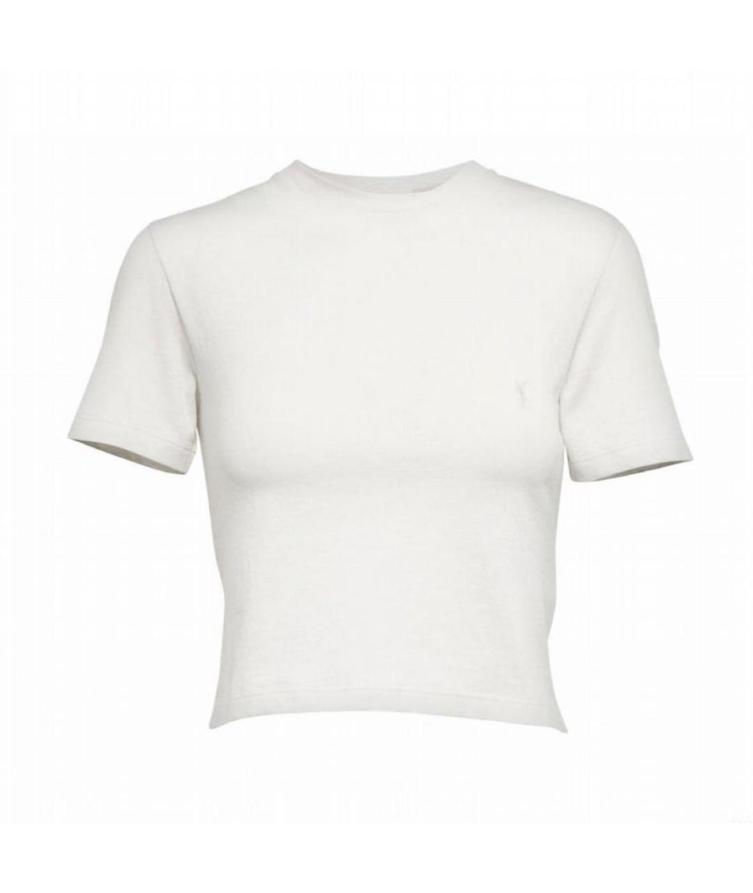 SAINT LAURENT Белая хлопковая футболка, фото 4