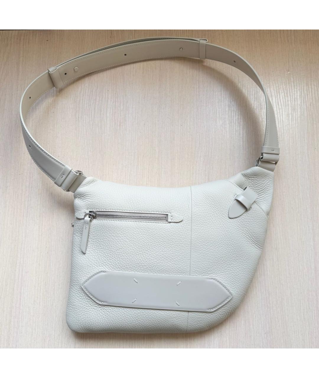 MAISON MARGIELA Бежевая кожаная сумка на плечо, фото 2