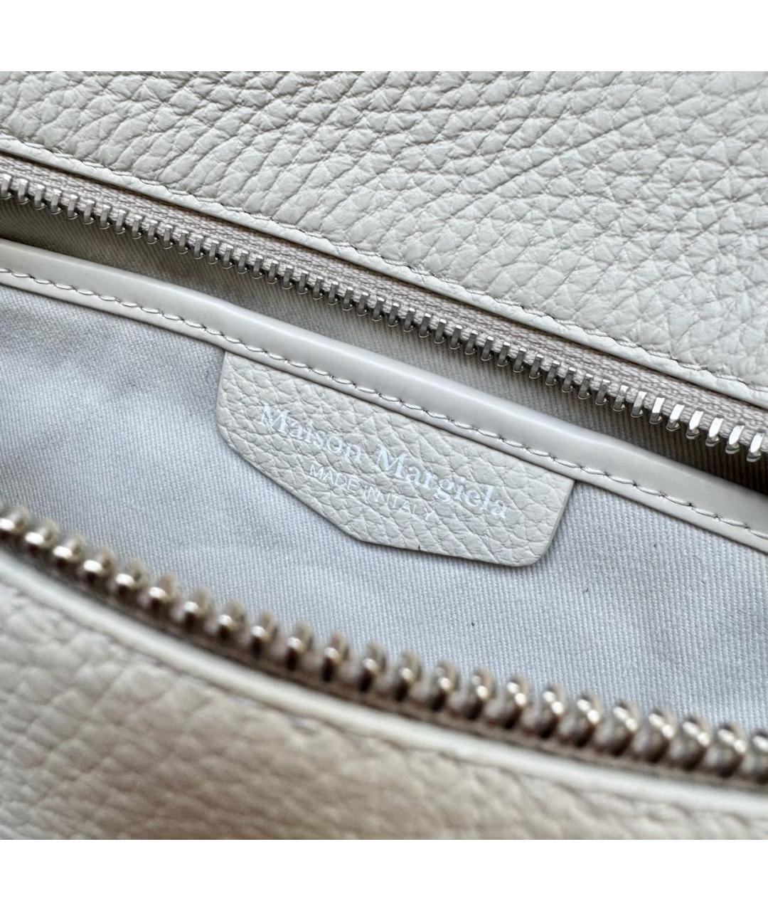 MAISON MARGIELA Бежевая кожаная сумка на плечо, фото 7