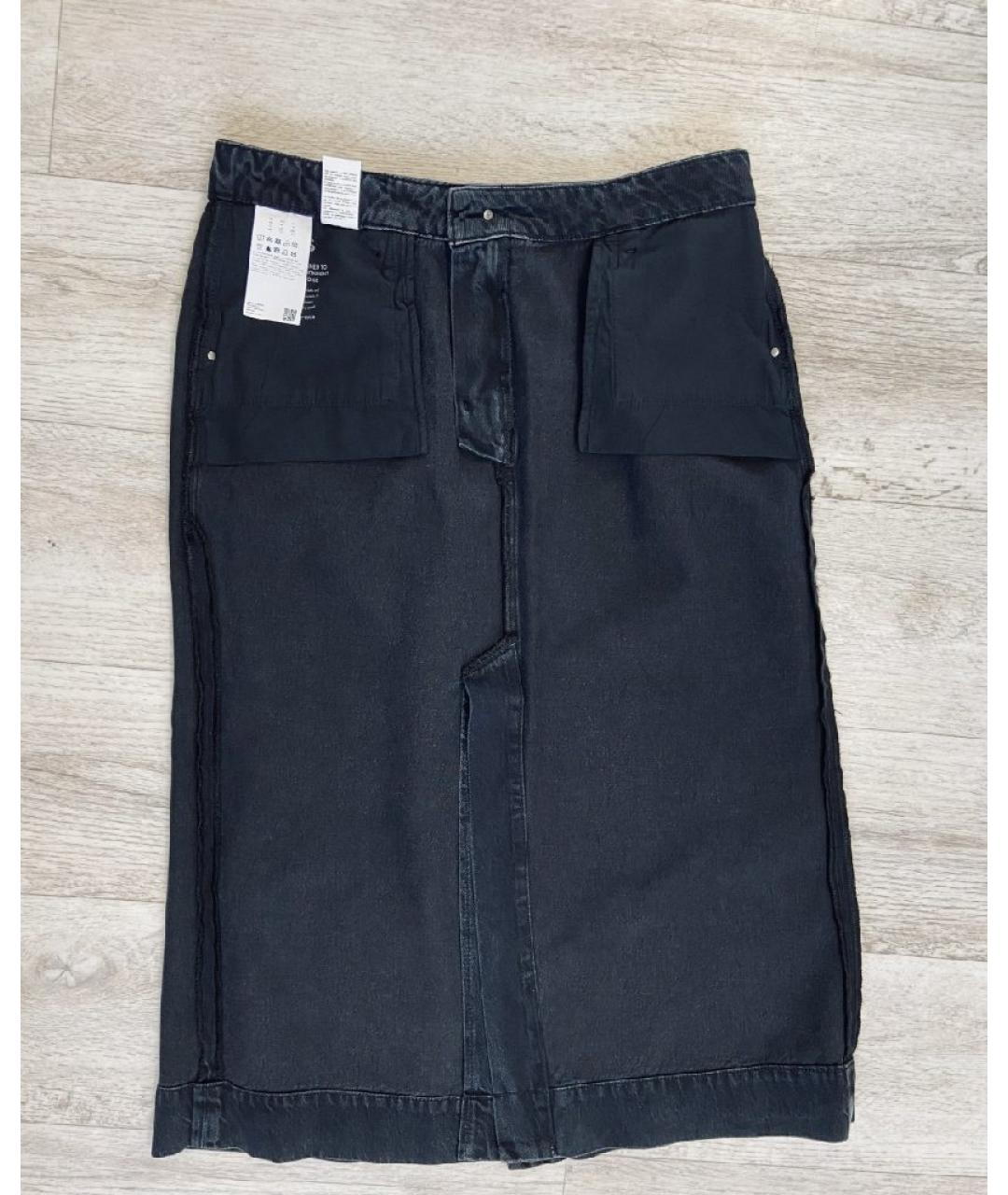 HUGO BOSS Черная хлопковая юбка миди, фото 4