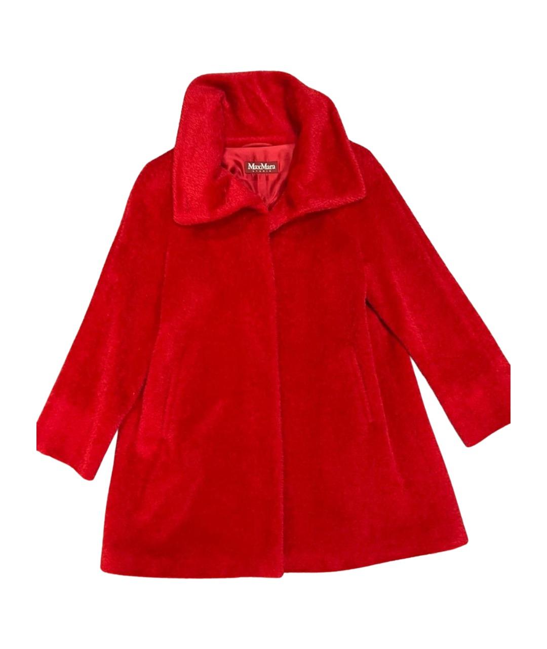 MAX MARA Красное меховое пальто, фото 1