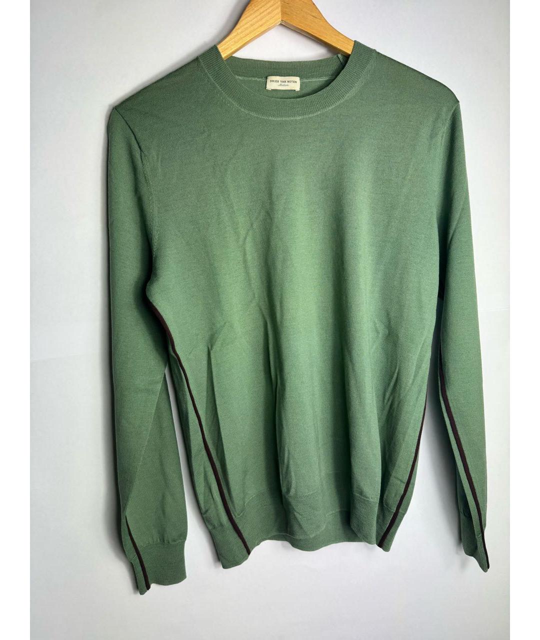DRIES VAN NOTEN Зеленый хлопковый джемпер / свитер, фото 4