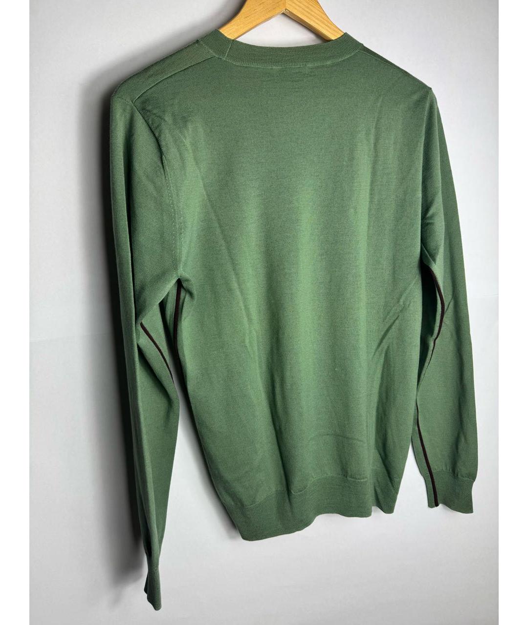 DRIES VAN NOTEN Зеленый хлопковый джемпер / свитер, фото 2