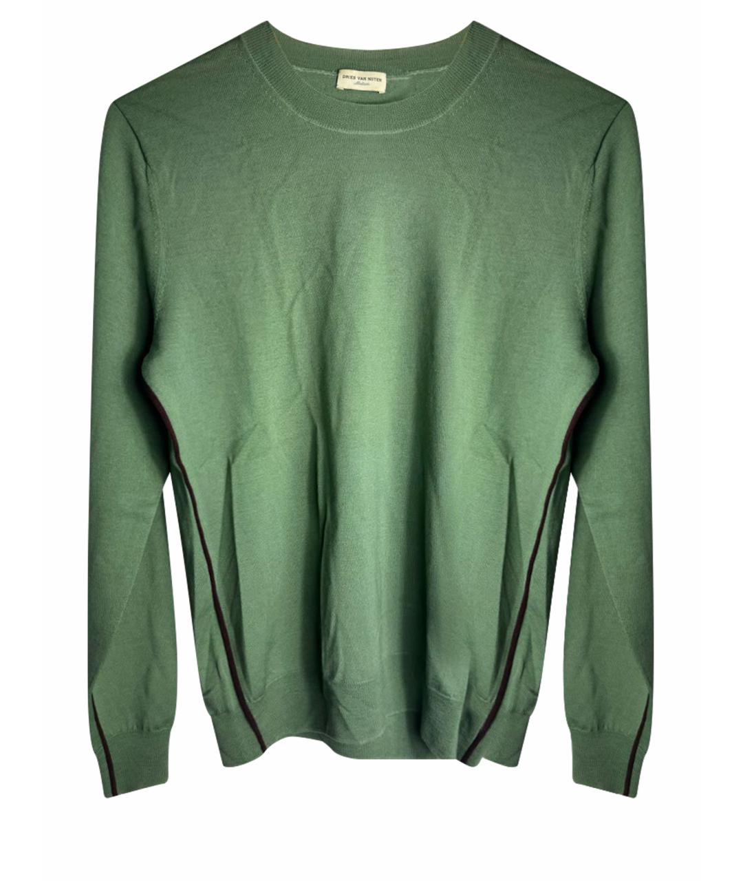 DRIES VAN NOTEN Зеленый хлопковый джемпер / свитер, фото 1