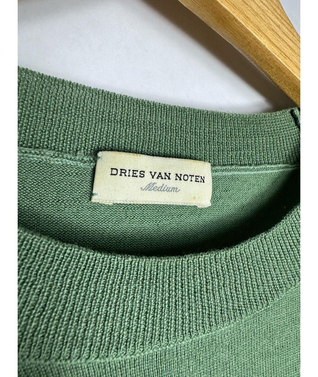 DRIES VAN NOTEN Зеленый хлопковый джемпер / свитер, фото 3