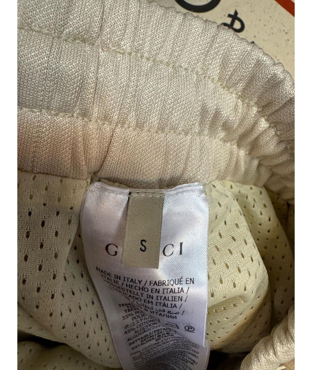 GUCCI Бежевые хлопковые прямые брюки, фото 6