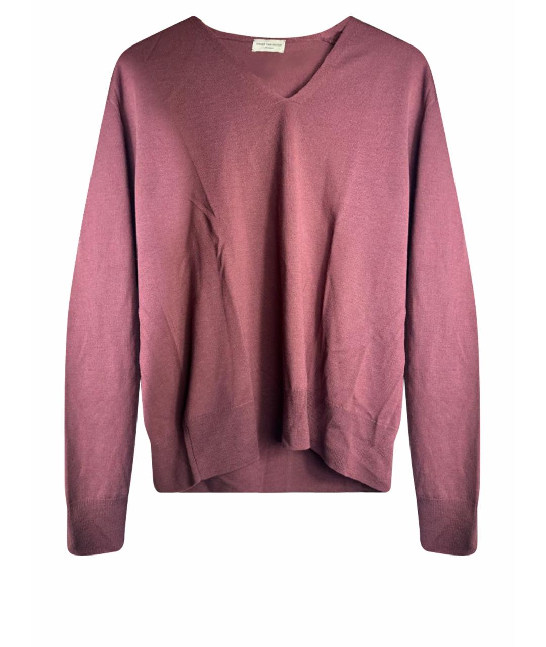 DRIES VAN NOTEN Бордовый шерстяной джемпер / свитер, фото 1