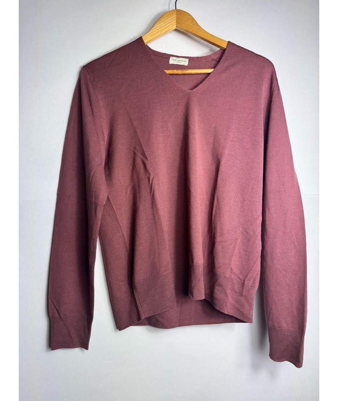 DRIES VAN NOTEN Бордовый шерстяной джемпер / свитер, фото 4