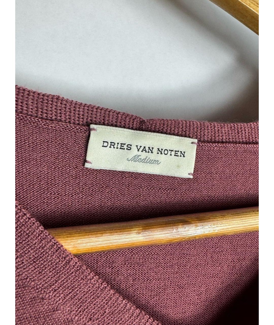 DRIES VAN NOTEN Бордовый шерстяной джемпер / свитер, фото 3