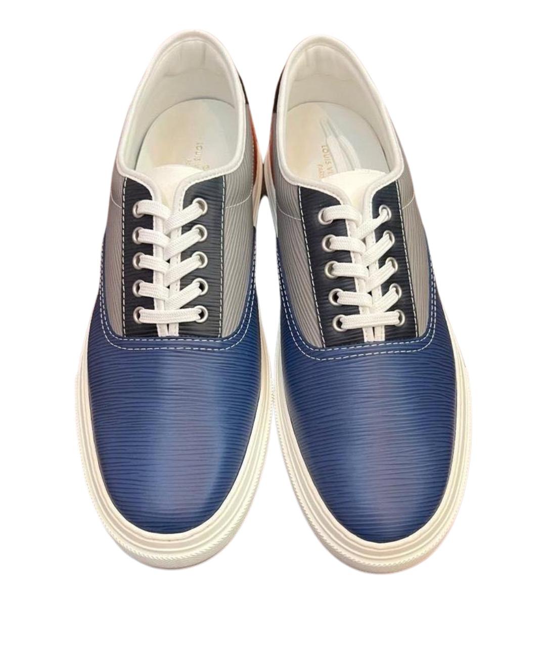 LOUIS VUITTON Синие кожаные низкие кроссовки / кеды, фото 1