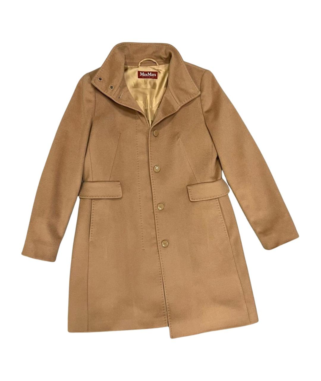 MAX MARA Коричневое шерстяное пальто, фото 1