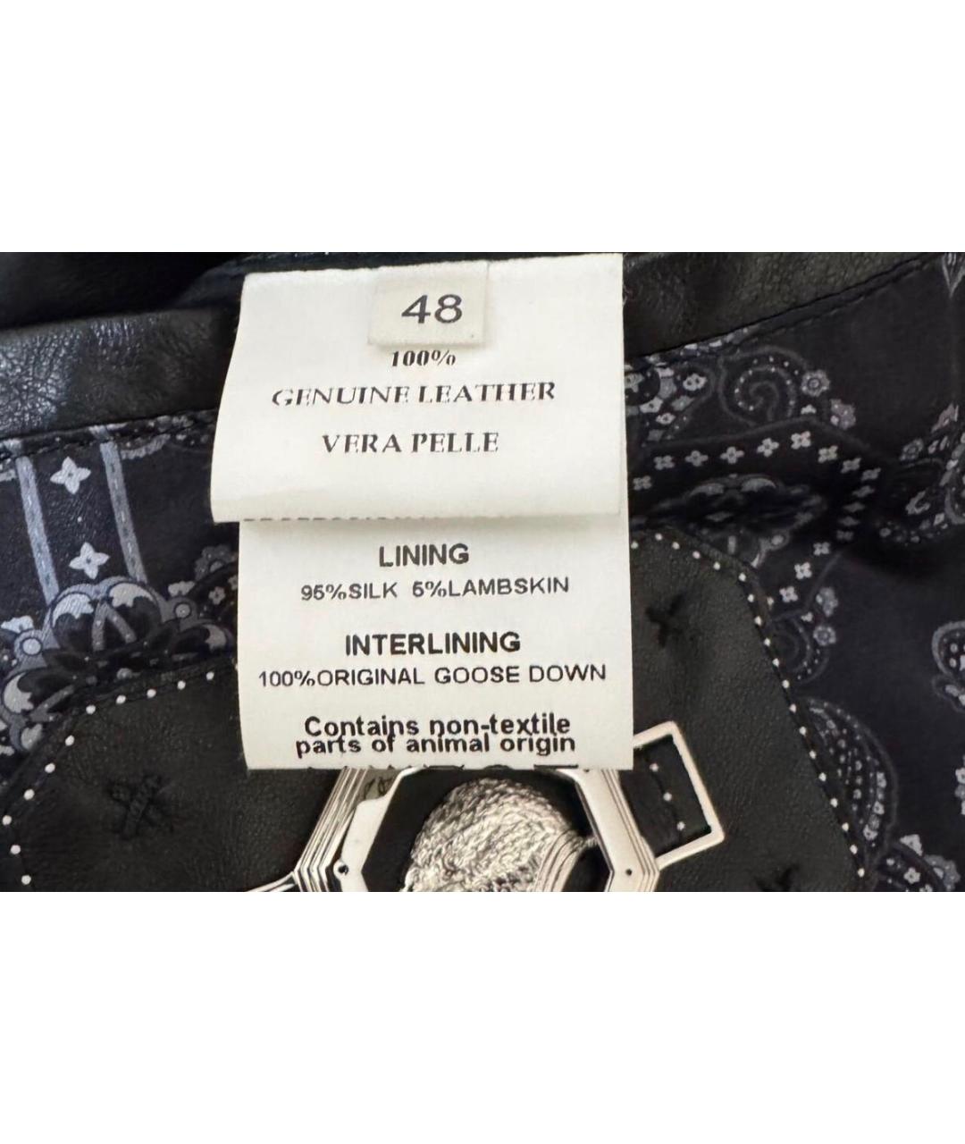 STEFANO RICCI Черная кожаная куртка, фото 7