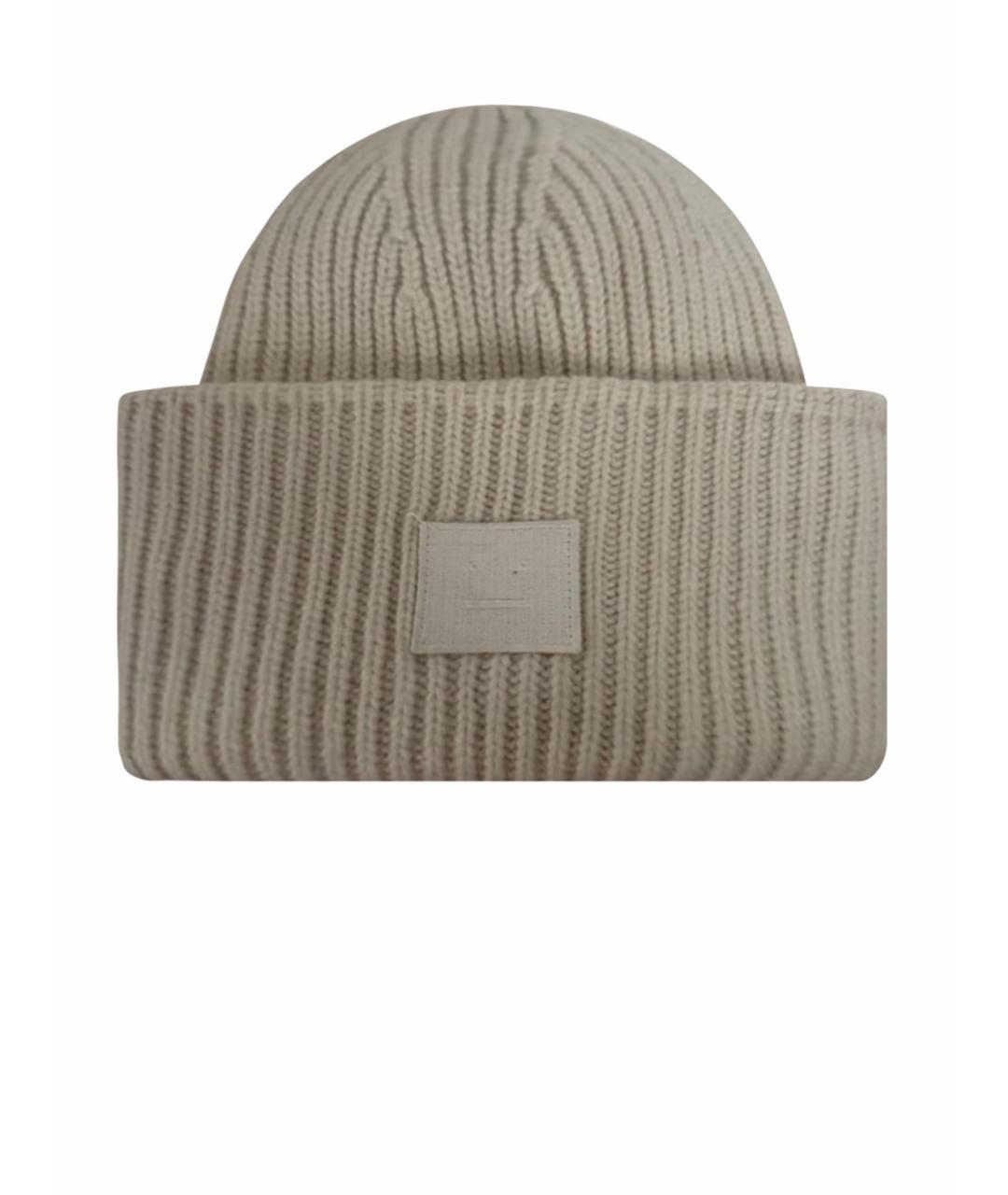 ACNE STUDIOS Бежевая шерстяная шапка, фото 1