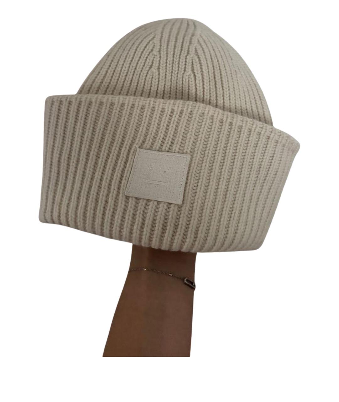 ACNE STUDIOS Бежевая шерстяная шапка, фото 6