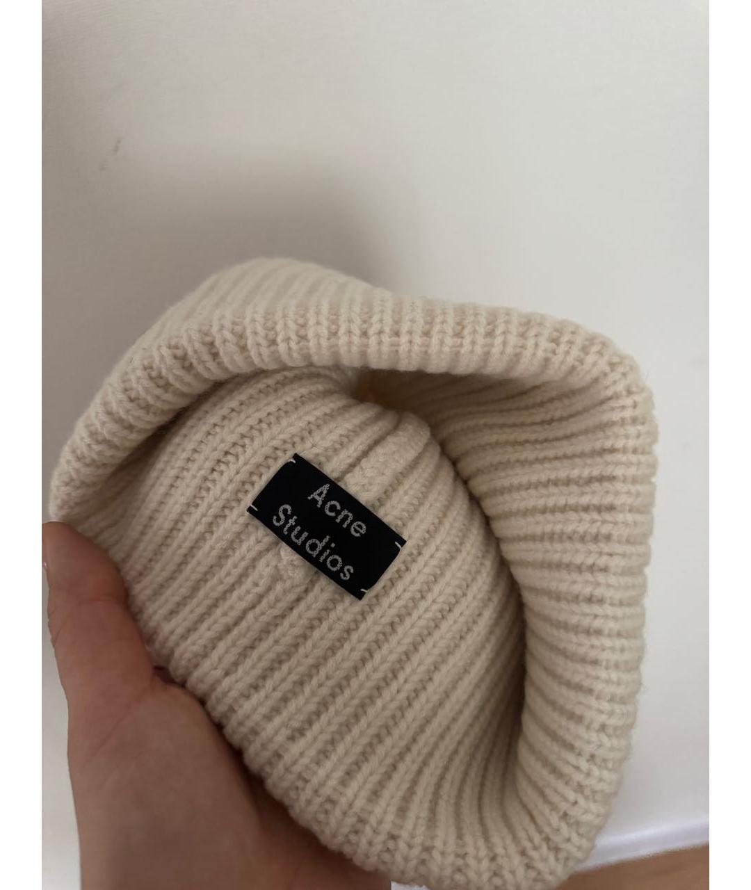 ACNE STUDIOS Бежевая шерстяная шапка, фото 3