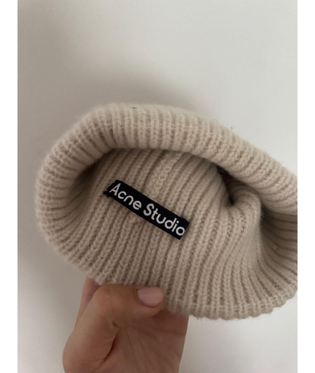 ACNE STUDIOS Бежевая шерстяная шапка, фото 3
