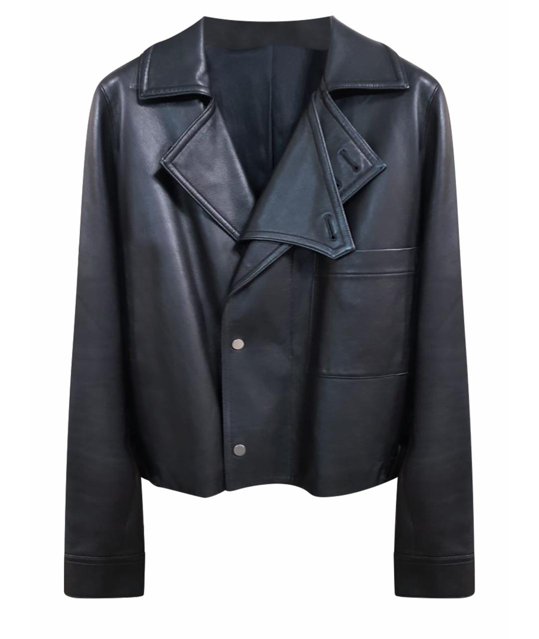 HELMUT LANG Черная кожаная куртка, фото 1