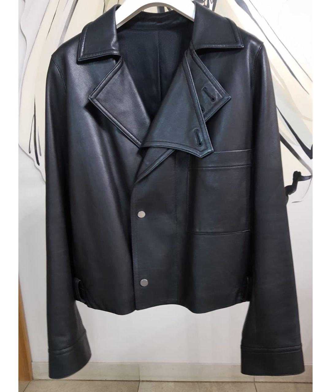 HELMUT LANG Черная кожаная куртка, фото 8