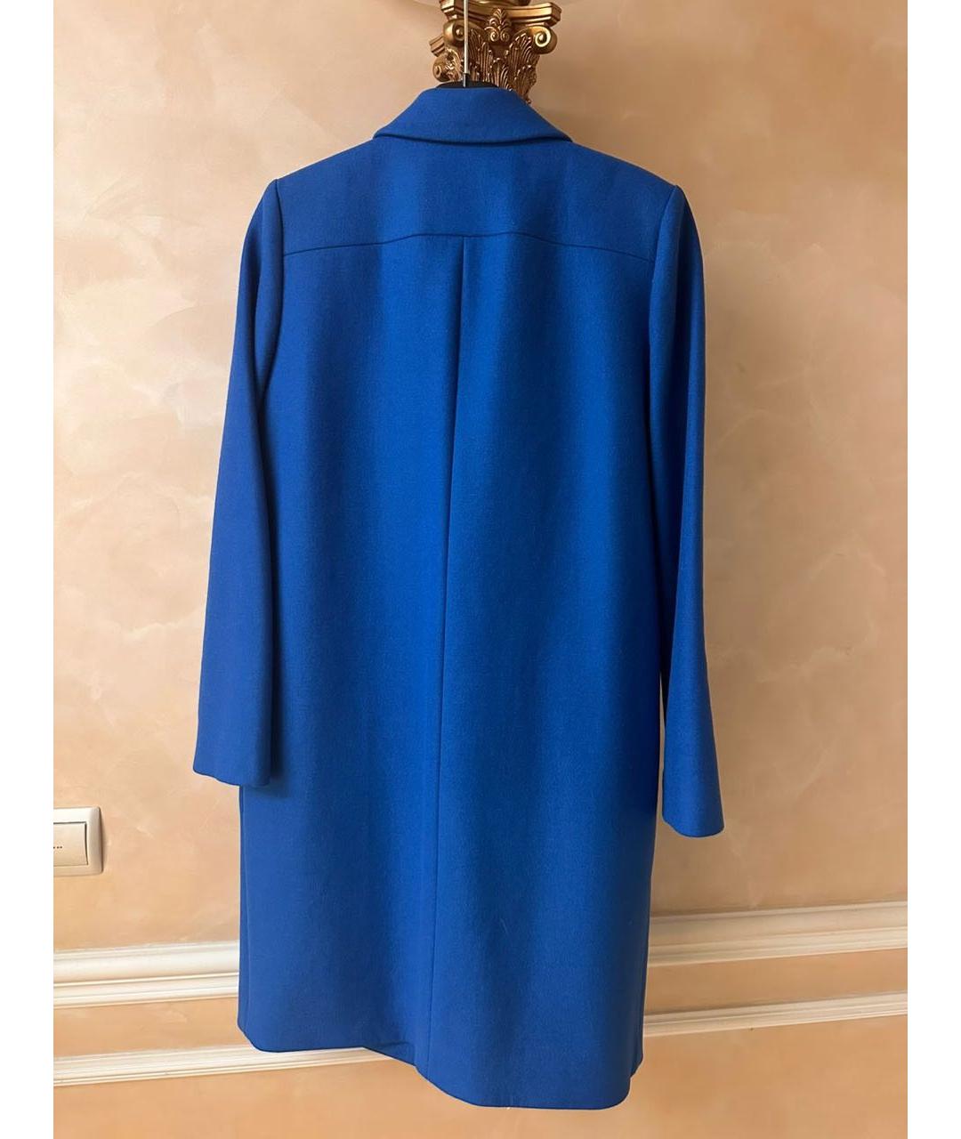 VICTORIA BECKHAM Синее шерстяное пальто, фото 2