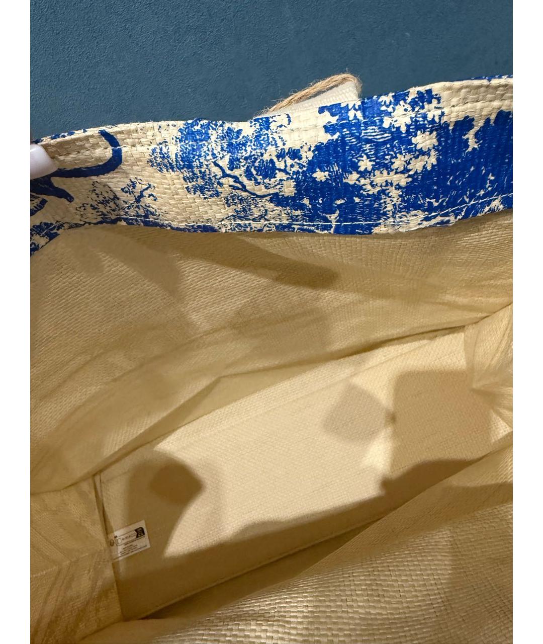 CHRISTIAN DIOR Синяя тканевая пляжная сумка, фото 3