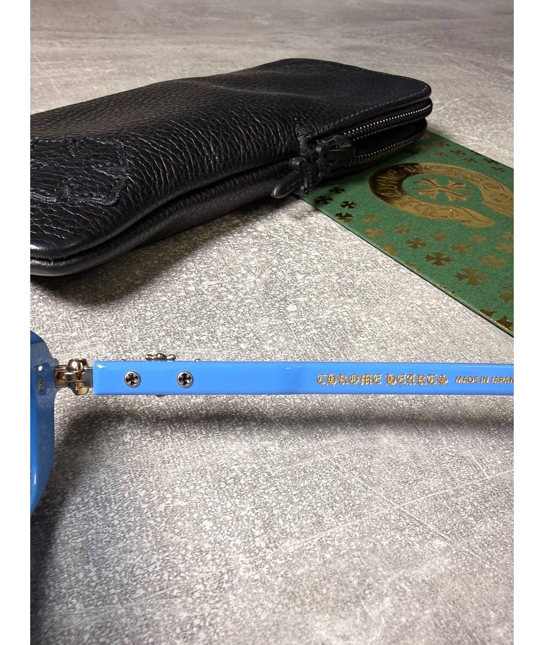 CHROME HEARTS Голубые пластиковые солнцезащитные очки, фото 6