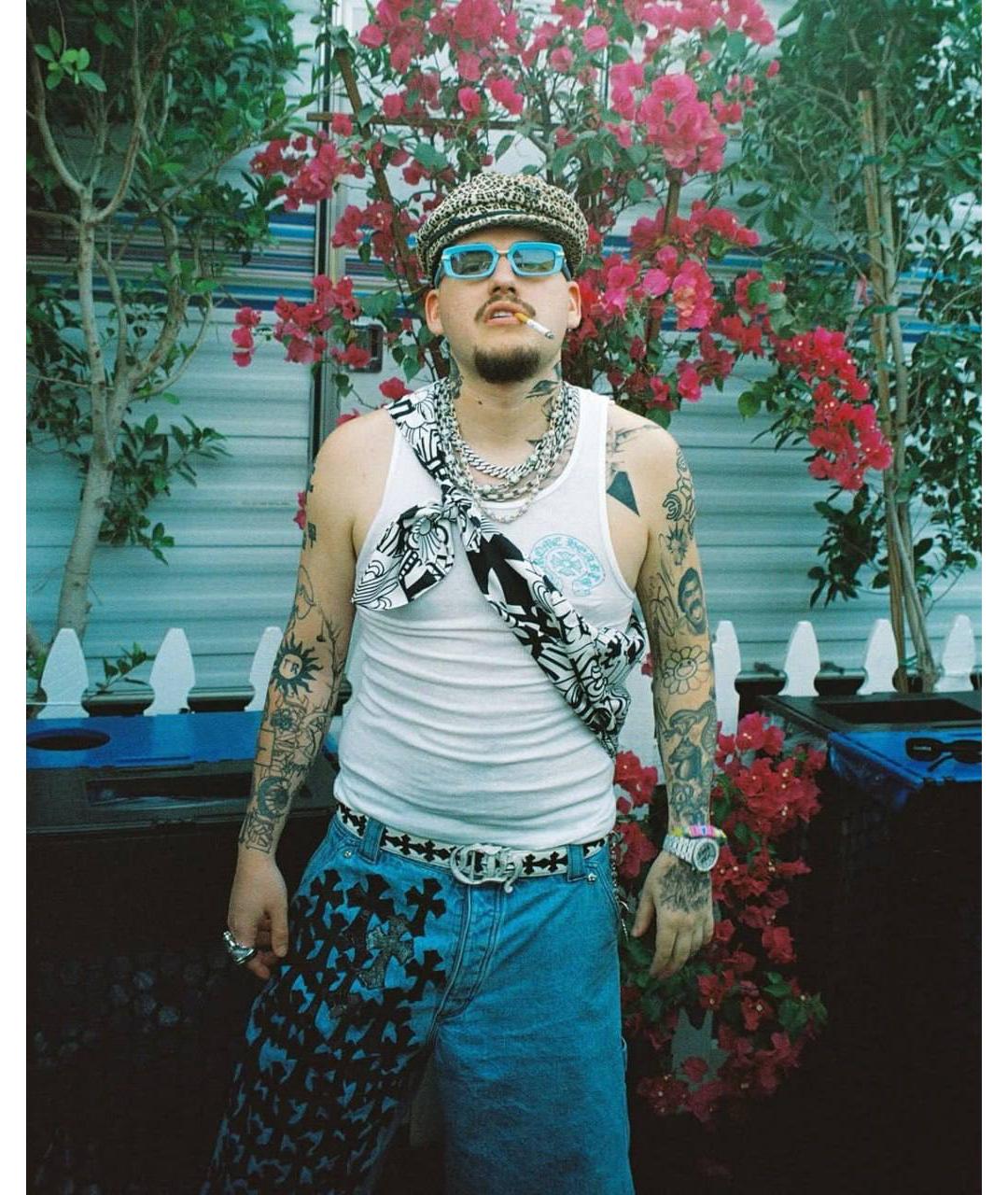 CHROME HEARTS Голубые пластиковые солнцезащитные очки, фото 9