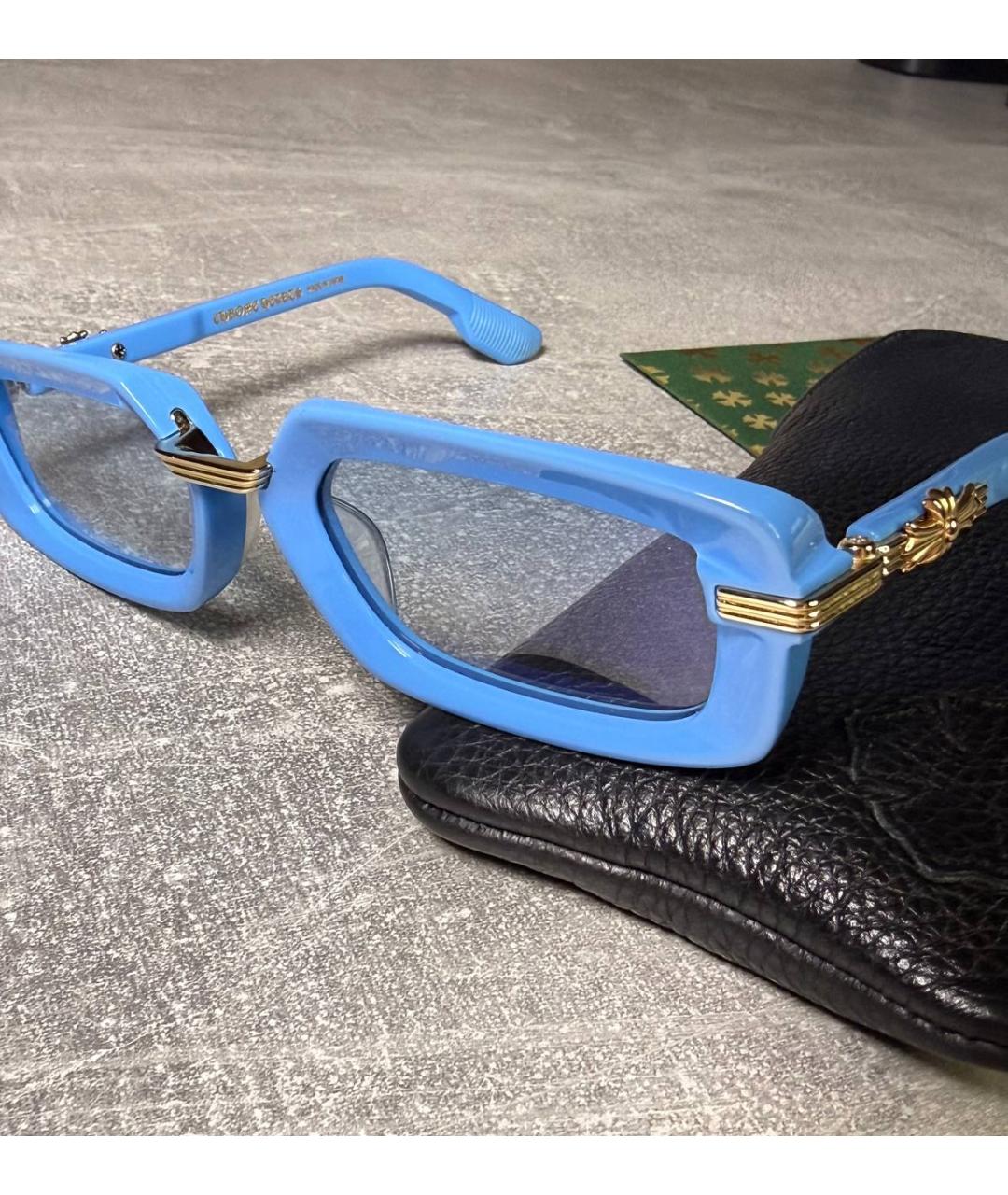 CHROME HEARTS Голубые пластиковые солнцезащитные очки, фото 4