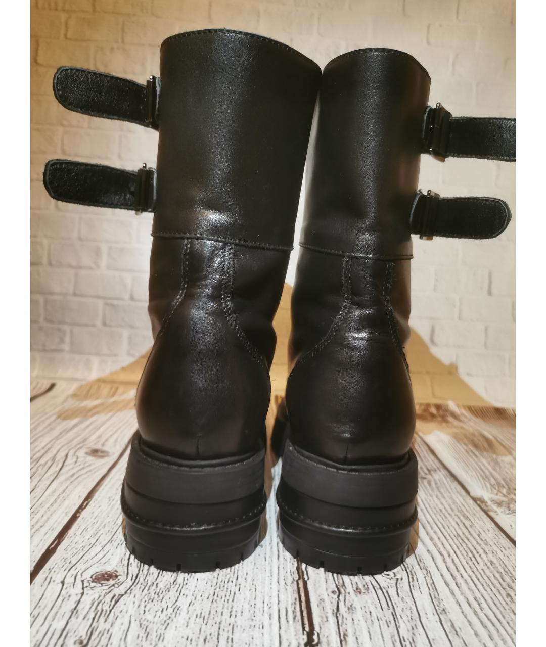 CHRISTIAN DIOR Черные кожаные ботинки, фото 4