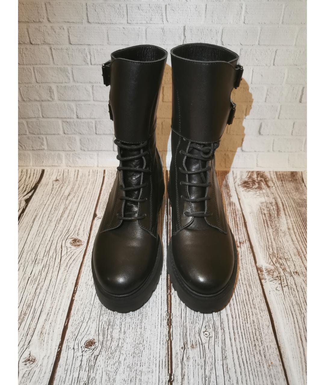 CHRISTIAN DIOR Черные кожаные ботинки, фото 2