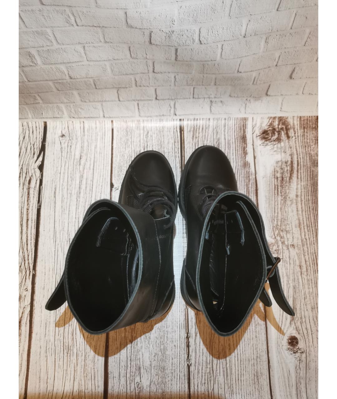 CHRISTIAN DIOR Черные кожаные ботинки, фото 3