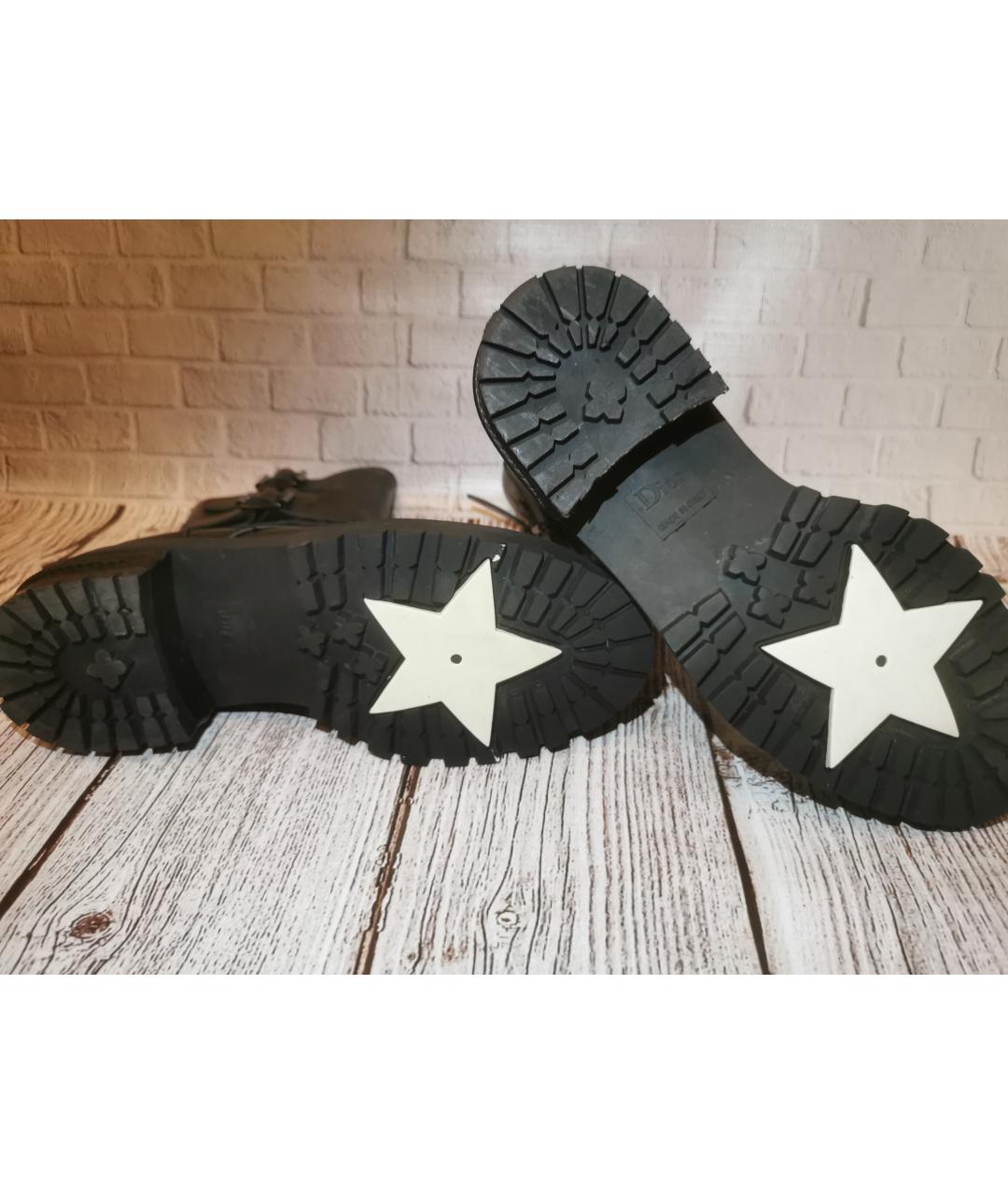 CHRISTIAN DIOR Черные кожаные ботинки, фото 5