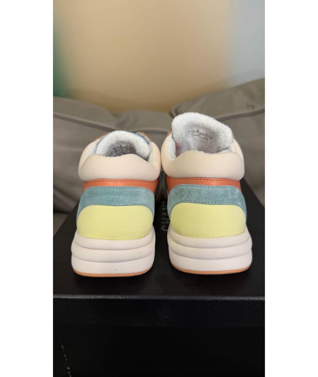 CHANEL Голубые замшевые кроссовки, фото 4