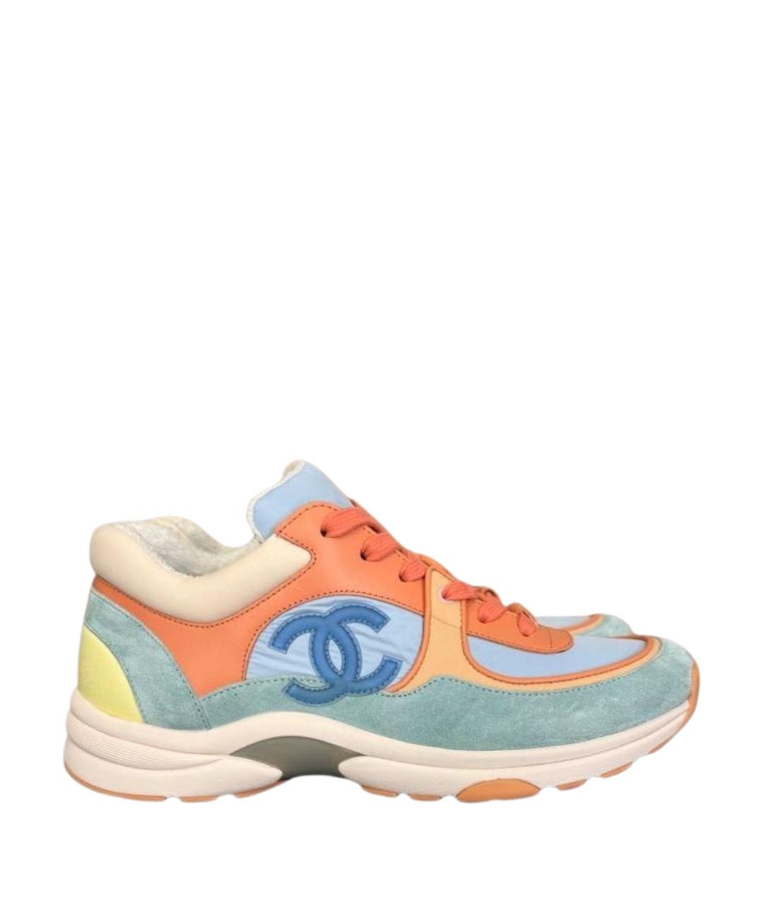 CHANEL Голубые замшевые кроссовки, фото 1