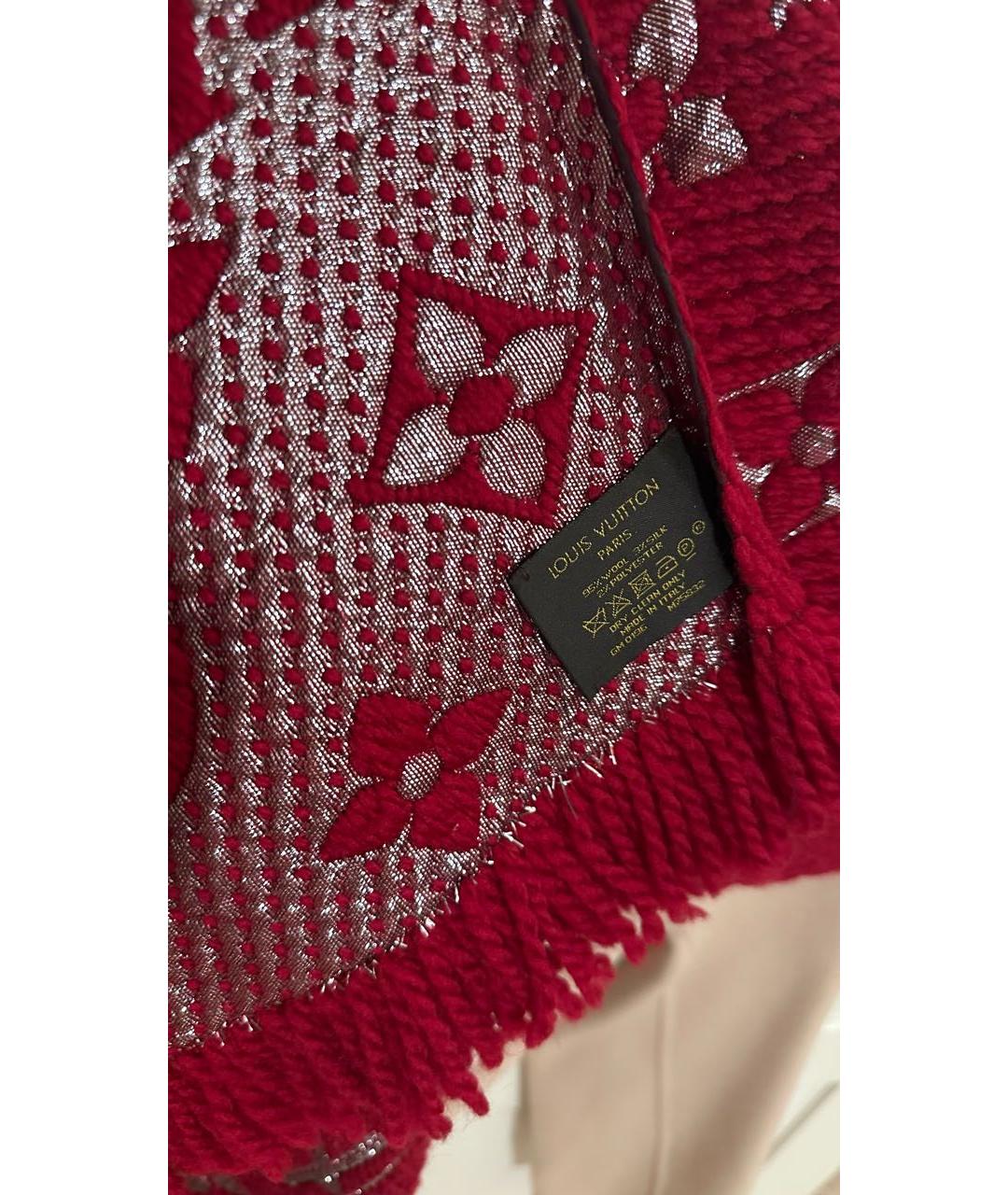 LOUIS VUITTON Красный шерстяной шарф, фото 3
