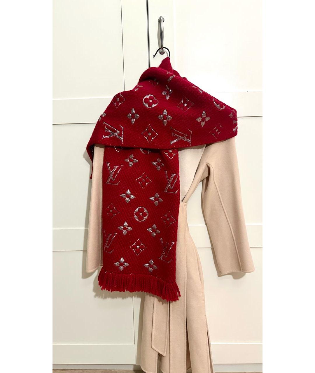 LOUIS VUITTON Красный шерстяной шарф, фото 2