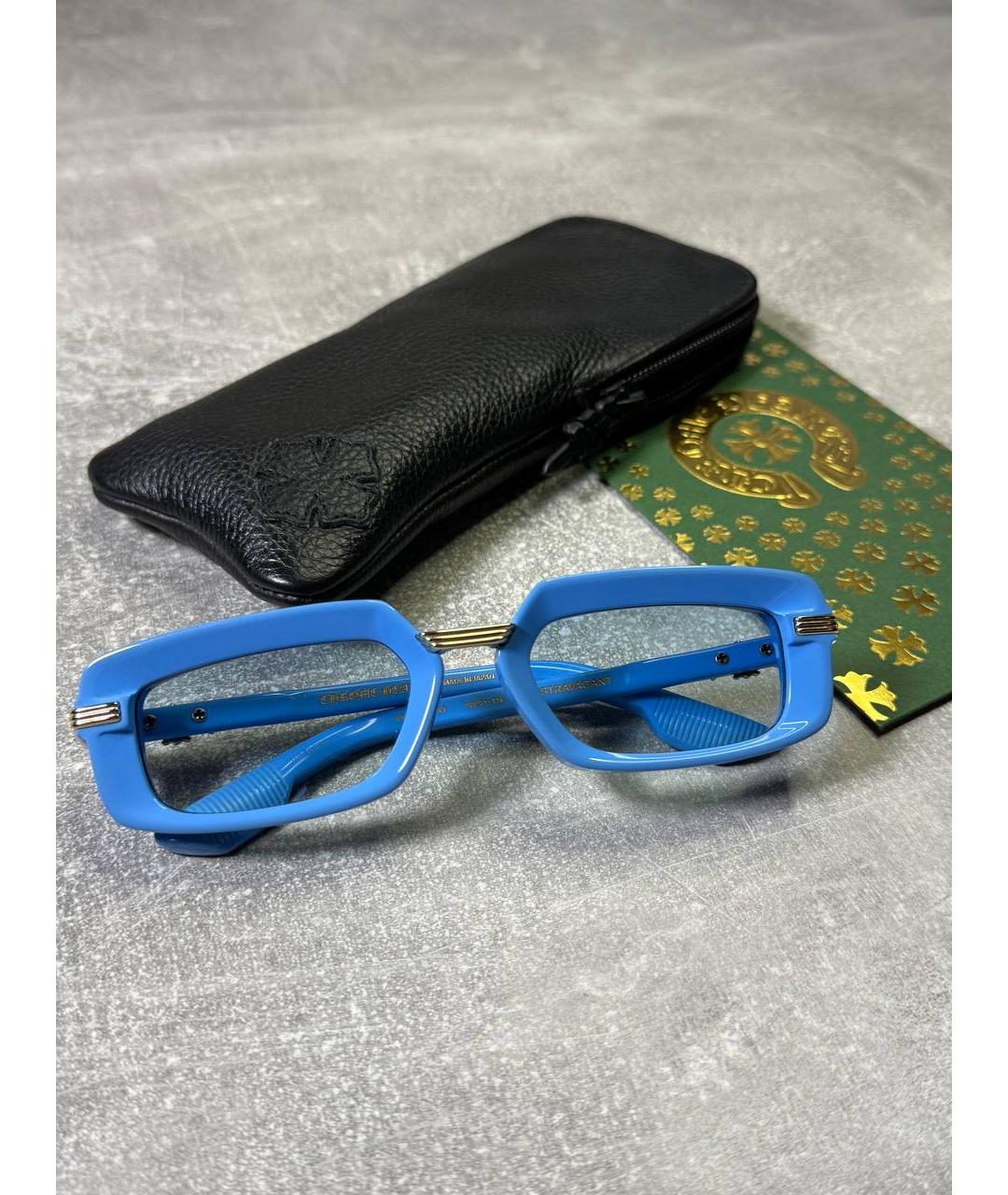 CHROME HEARTS Голубые пластиковые солнцезащитные очки, фото 10