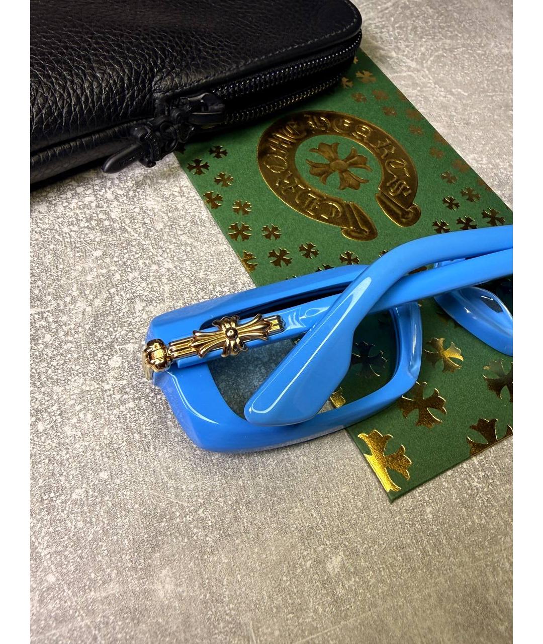 CHROME HEARTS Голубые пластиковые солнцезащитные очки, фото 3