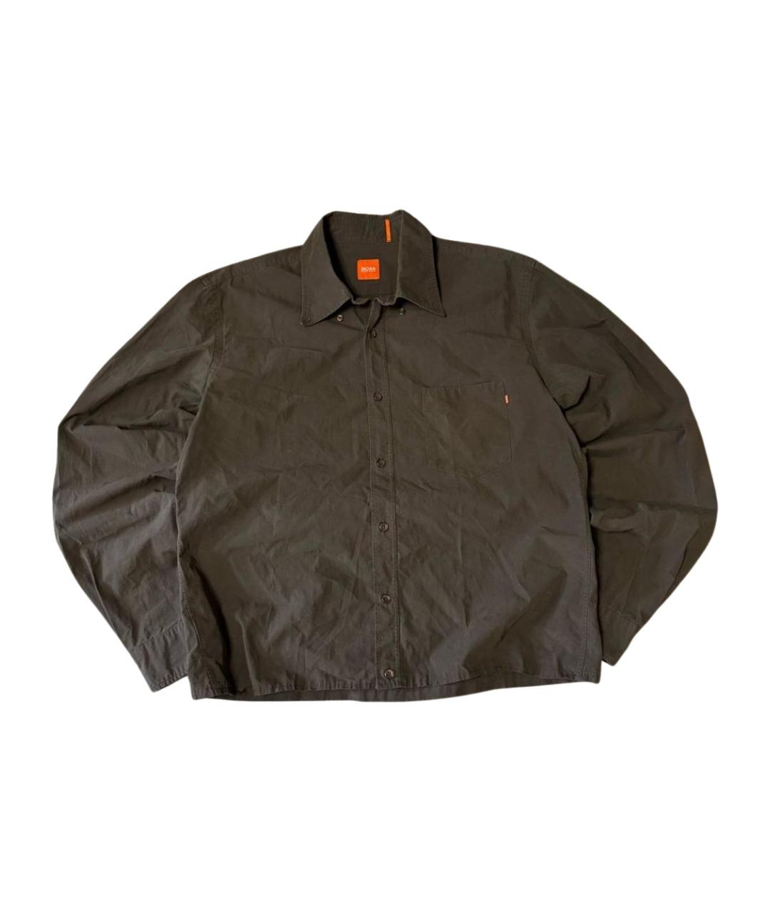 HUGO BOSS Коричневая хлопковая рубашка, фото 1