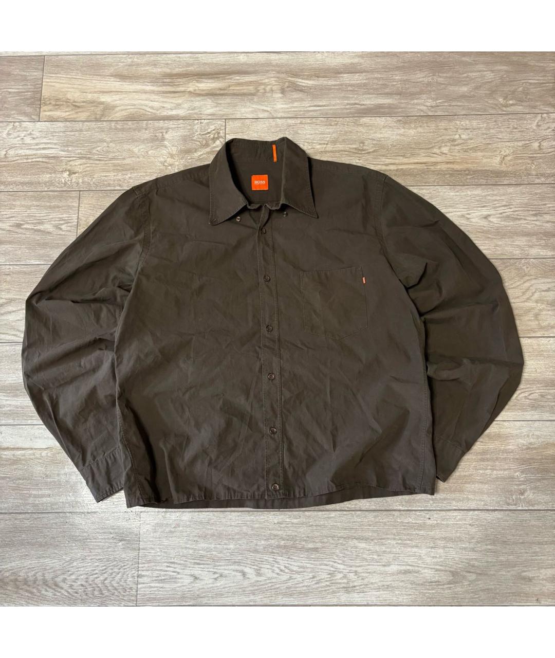 HUGO BOSS Коричневая хлопковая рубашка, фото 7