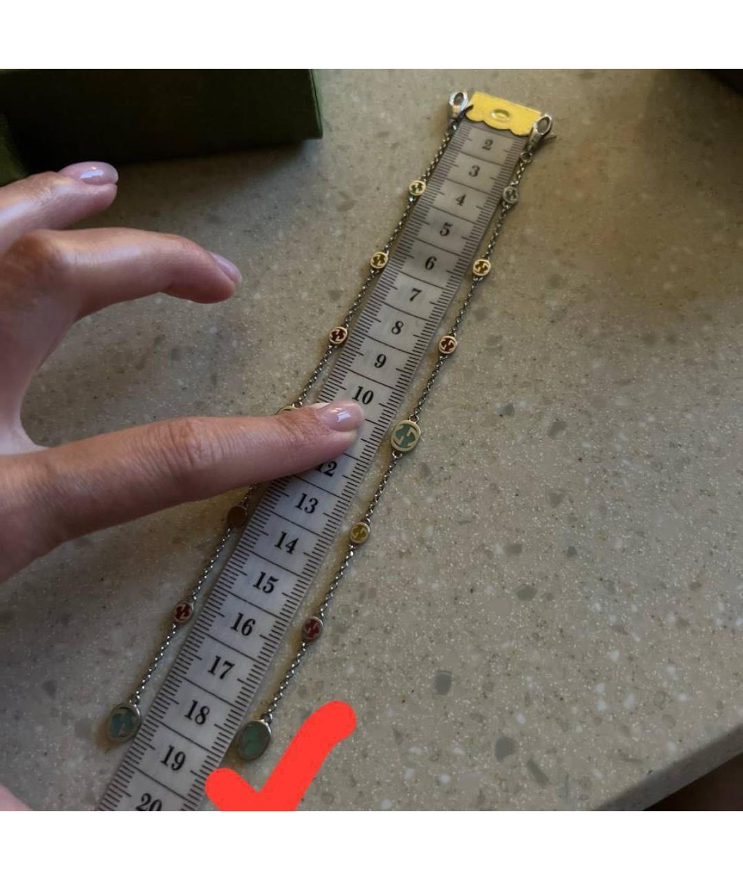 GUCCI Серебрянный серебряный браслет, фото 3