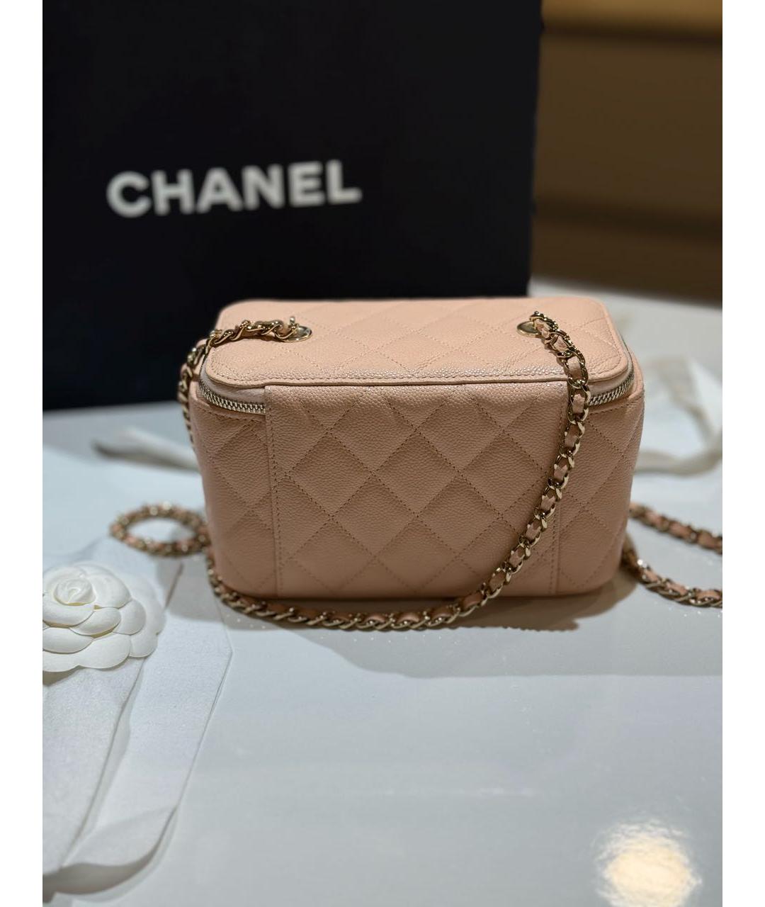 CHANEL Розовая кожаная сумка через плечо, фото 3