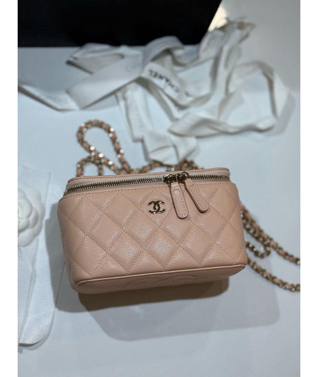 CHANEL Розовая кожаная сумка через плечо, фото 8