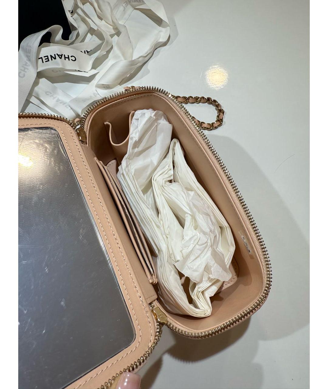 CHANEL Розовая кожаная сумка через плечо, фото 6