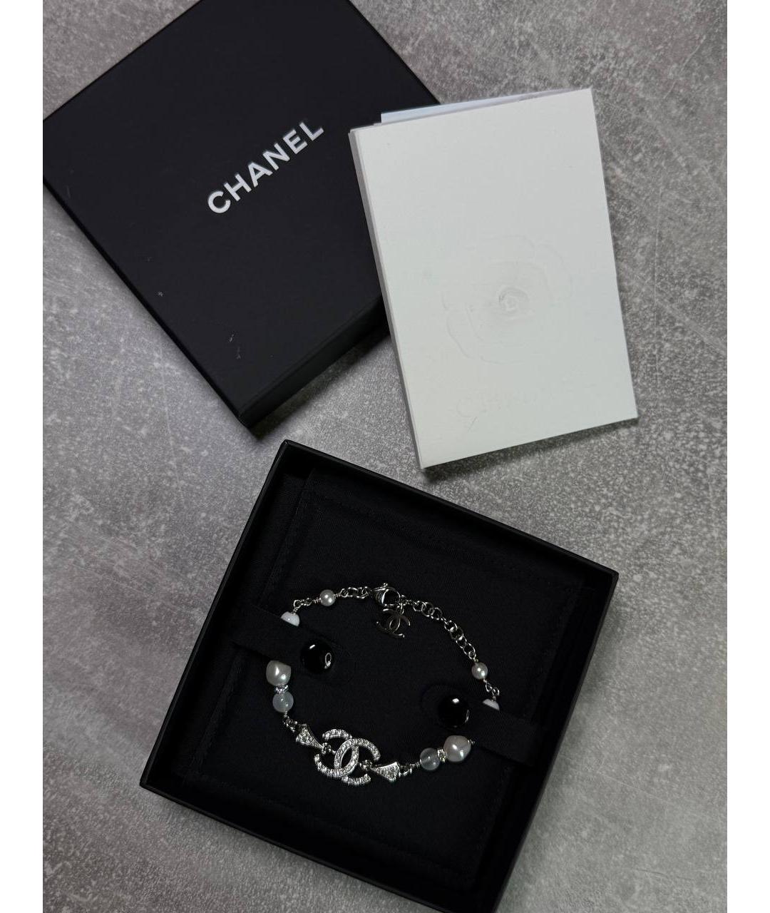 CHANEL Серебрянный металлический браслет, фото 2