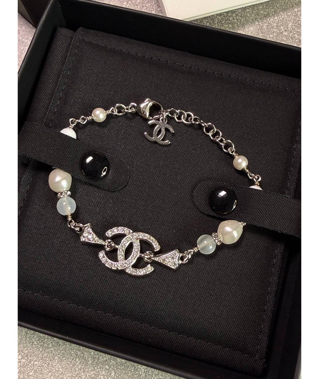 CHANEL Серебрянный металлический браслет, фото 4