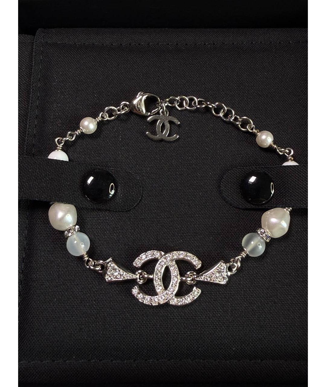 CHANEL Серебрянный металлический браслет, фото 3