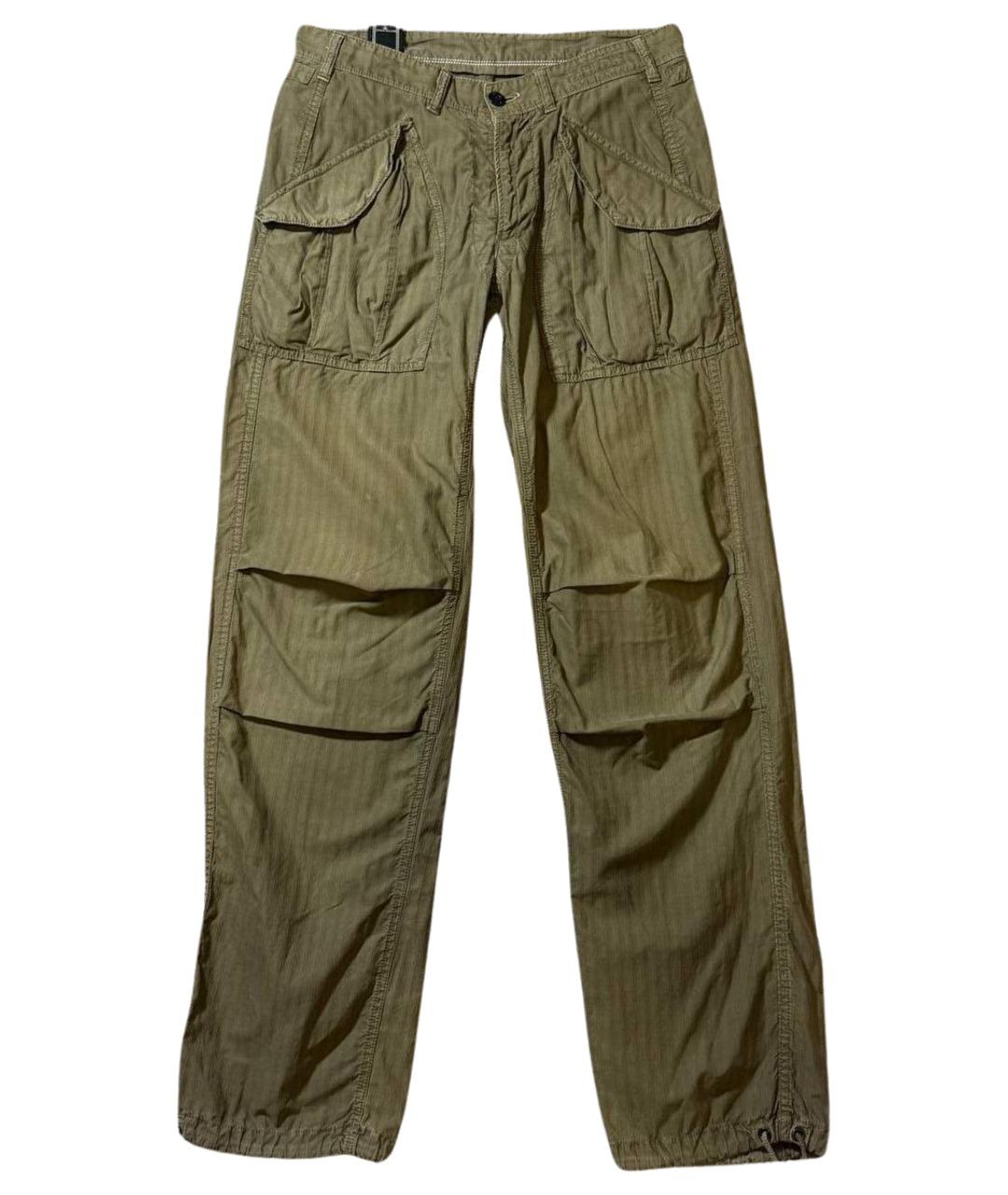 STONE ISLAND Коричневые хлопковые повседневные брюки, фото 1