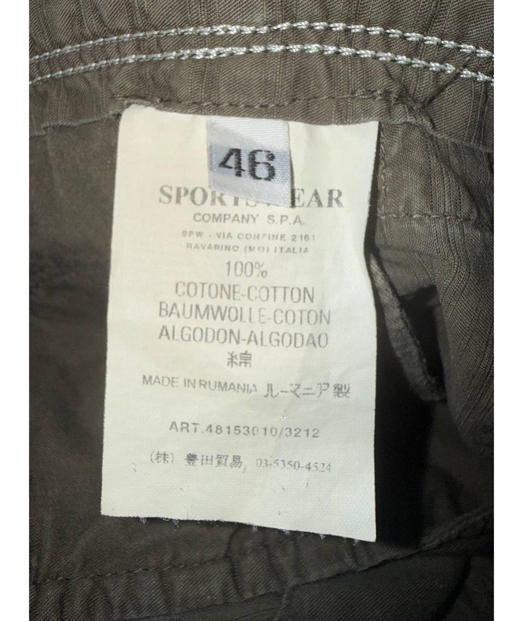 STONE ISLAND Коричневые хлопковые повседневные брюки, фото 9