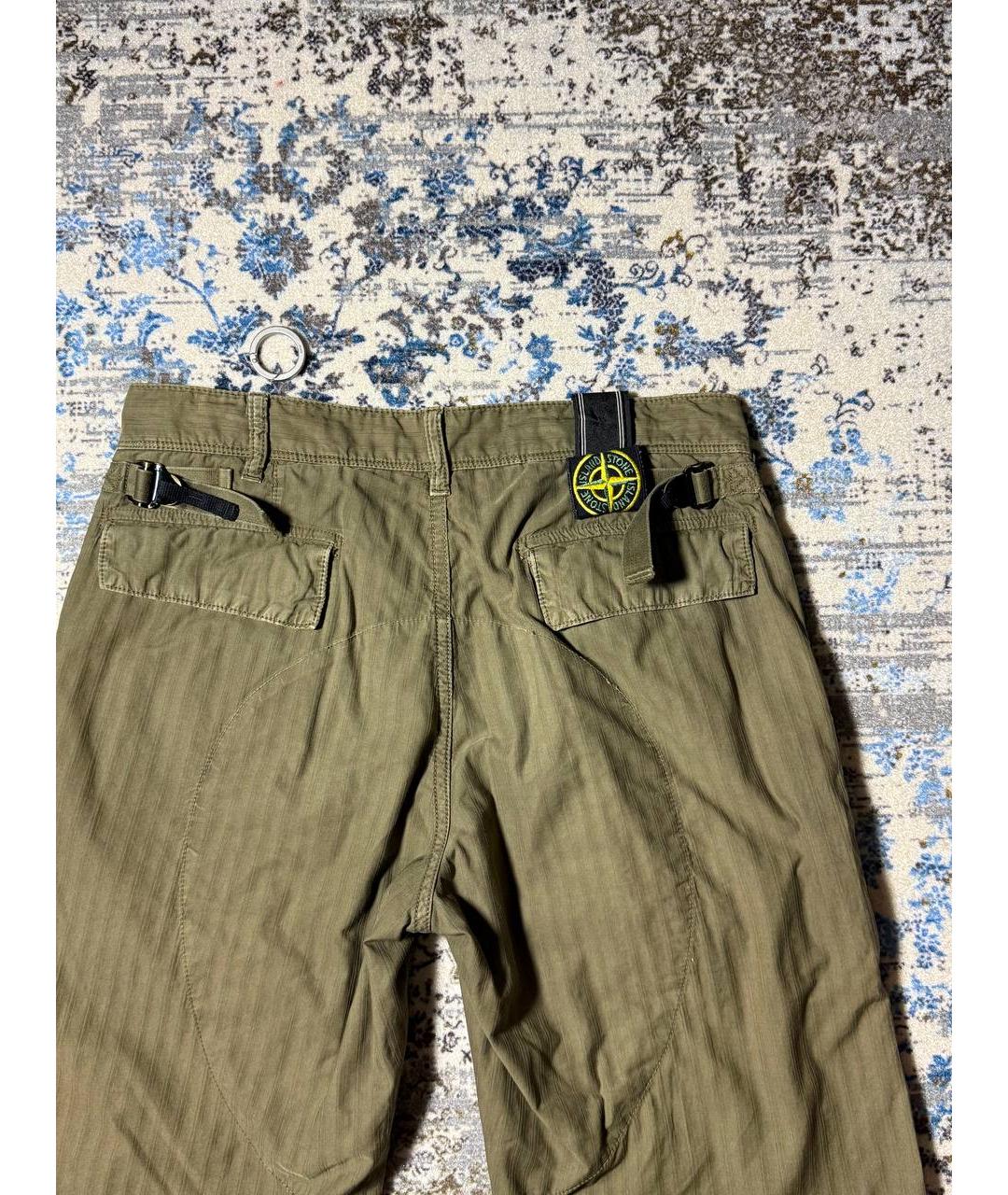 STONE ISLAND Коричневые хлопковые повседневные брюки, фото 5