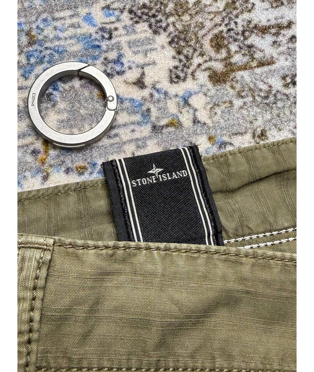 STONE ISLAND Коричневые хлопковые повседневные брюки, фото 3